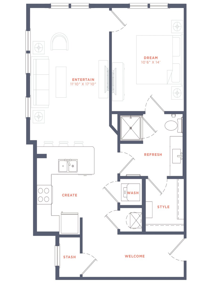 A2 - Spacious Living Room Image